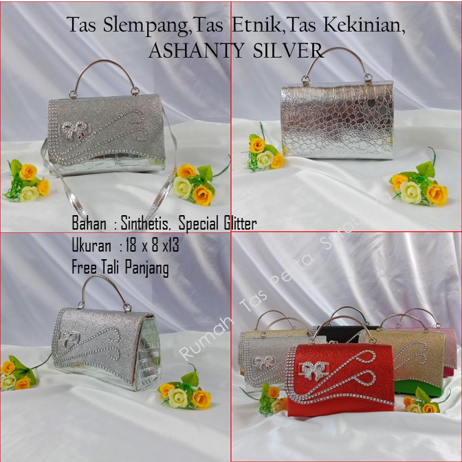 Tas Slempang,Tas Etnik,Tas Kekinian,ASHANTY SILVER