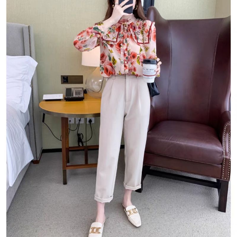 MDLV ~ 5165# Delvina Sailor Collar Shirt Blouse Korea Flower Premium Import