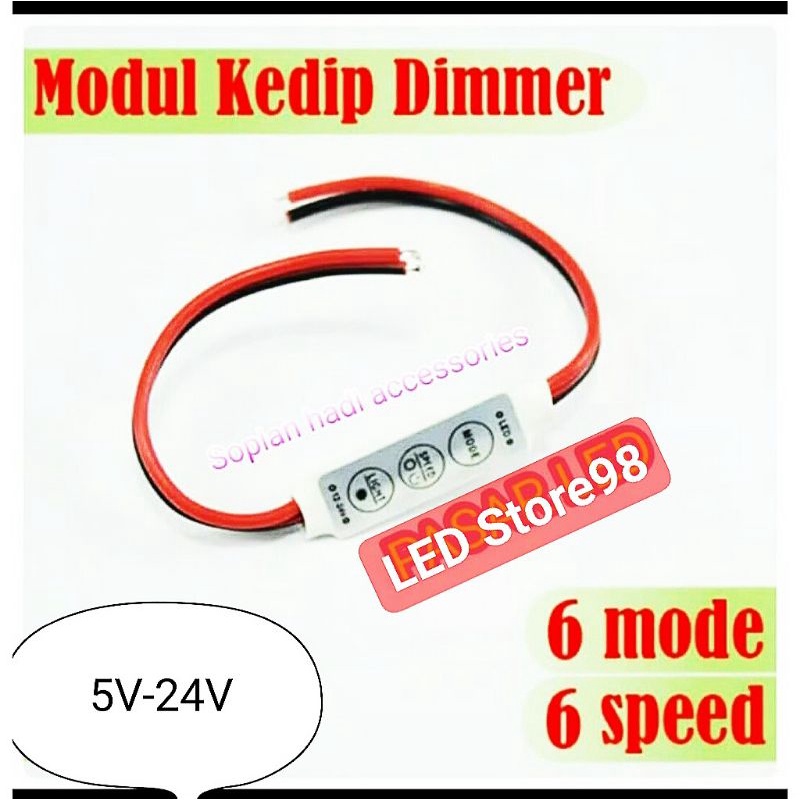 Modul kedip LED mini kontroler 12 - 24 Volt 6 A