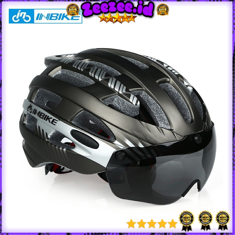 INBIKE Helm Sepeda MTB Ultralight Windproof Lens Size L - MX-3 - Silver ￼