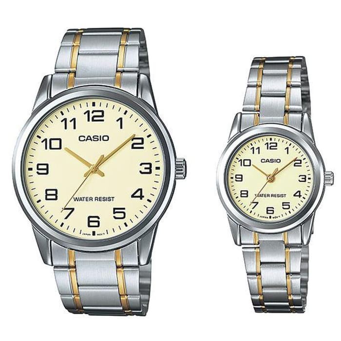 GROSIR Termurah  Jam Tangan Casio Couple Casio Original V001SG-9B Rantai