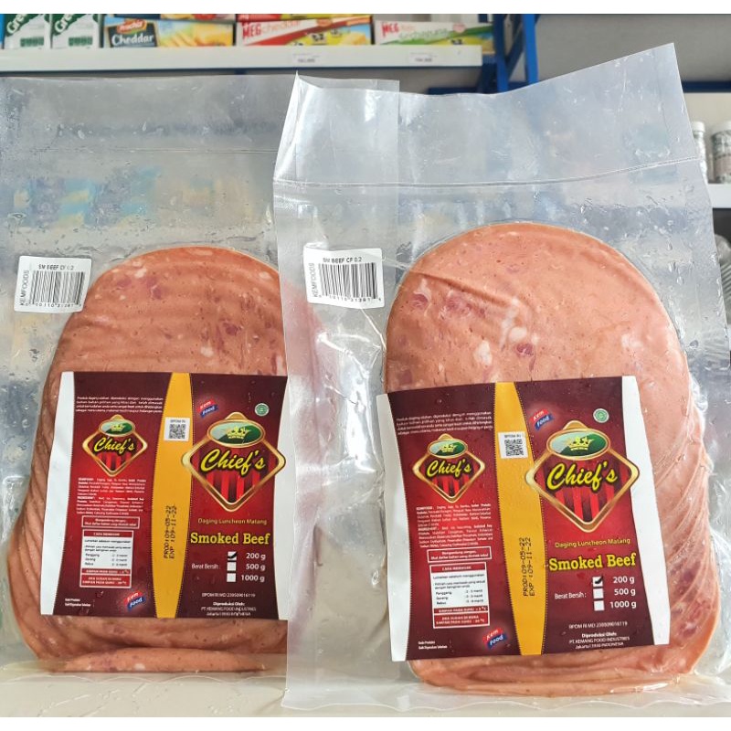 

Kemfood Daging Sapi Burger / Smoke Beef Burger 200Gr / Daging Asap 200Gr / Chief Smoke Beef 200Gr