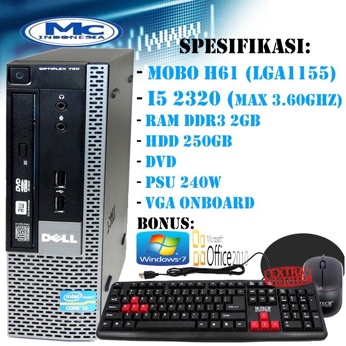 PC Built Up Dell Optiplex Siap Pakai [Office / Sekolah]