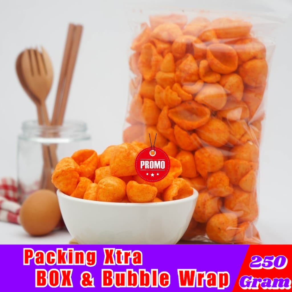 

Jajanan Jadul Kerupuk Keong XTRA PEDAS 250gr / Kerupuk Rambo SUPER PEDAS - Hufaida Snack makanan ringan