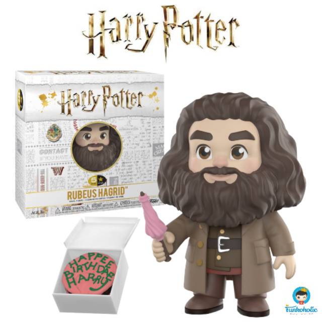 Funko 5 Star Harry Potter - Rubeus Hagrid with Pink Umbrella Wand & Harry's Birthday Cake