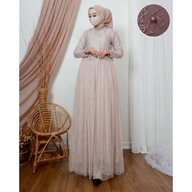 GAMIS SAFANA TILLE BORDIR MIX CERUTY // GAMIS TILLE WISUDA // GAMIS KEKINIAN // GAMIS TERLARIS // GAMIS KONDONGAN // KEBAYA GAMIS