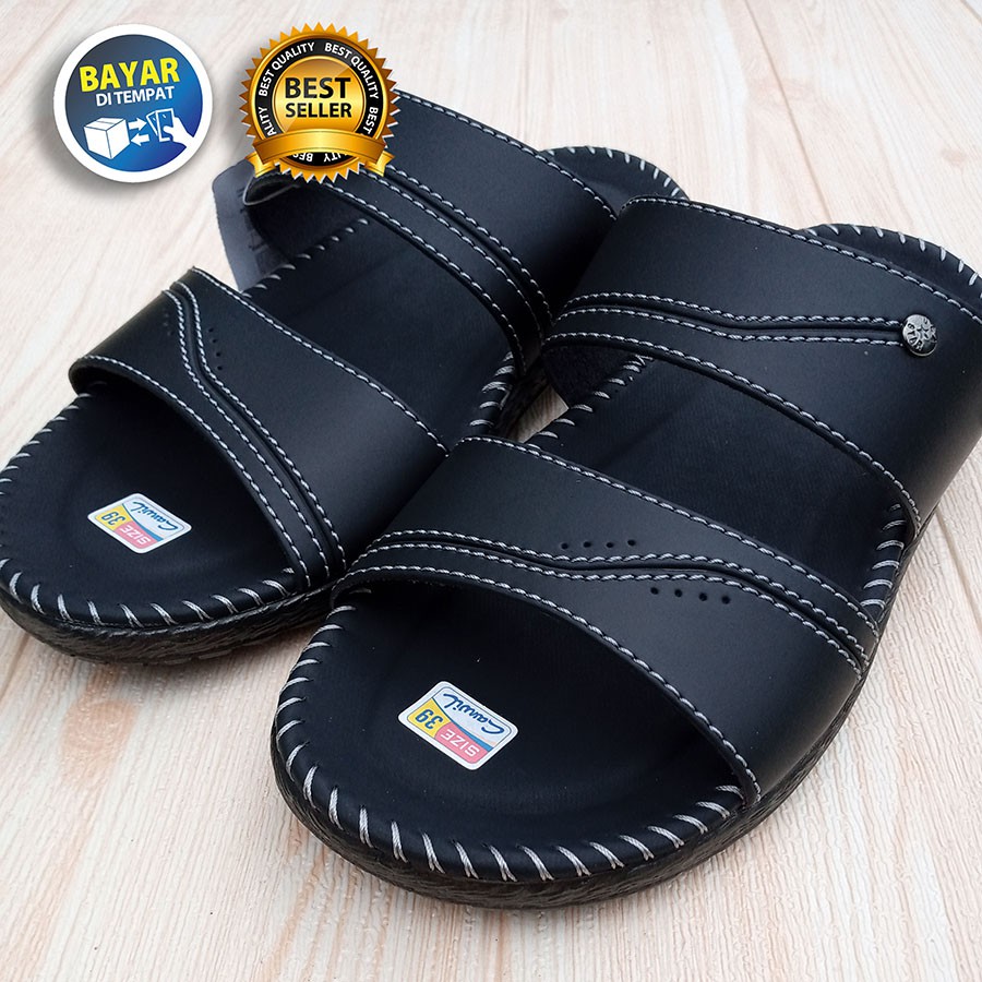 PROMO 8.8 !! SANDAL PRIA DEWASA SANDAL REMAJA SLOP SLIP ON BAN 2 CANVIL MURAH TERBARU / SAKIPO