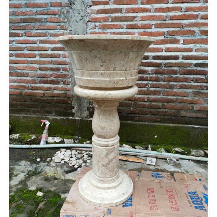 Pot dan Tatakan Batu Marmer JUMBO