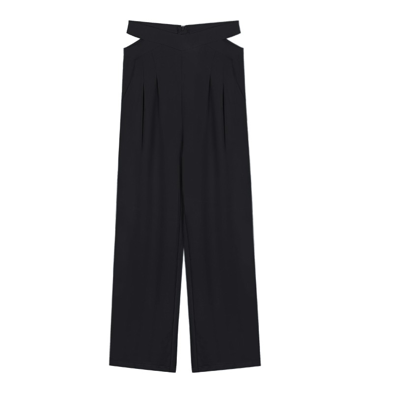 Red Design Sense Small Wide Leg Suit Celana Santai Celana Musim Panas Wanita Celana Musim Panas Hitam Tinggi Pinggang longgar Fit Celana