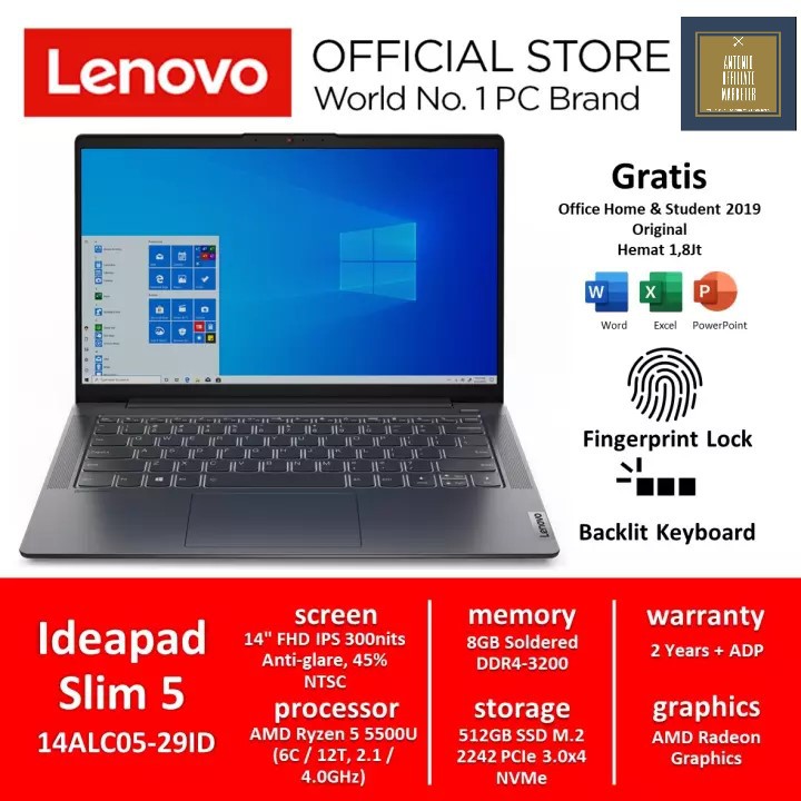 Lenovo Ideapad Slim 5 Ryzen 5 5500U 8GB RAM 512GB SSD