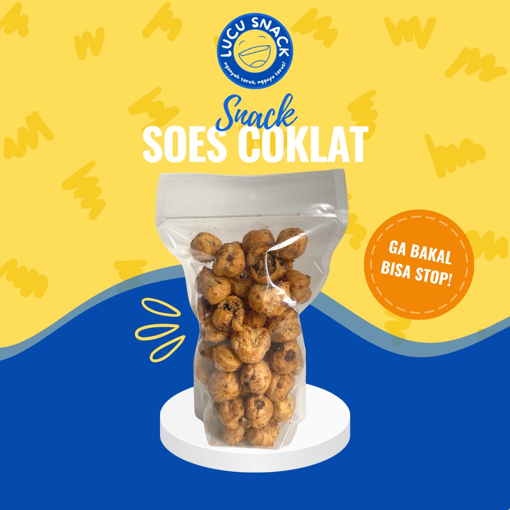 Soes Kering Isi Coklat 150 gr | Makanan ringan snack cemilan kue kering manis sus cokelat