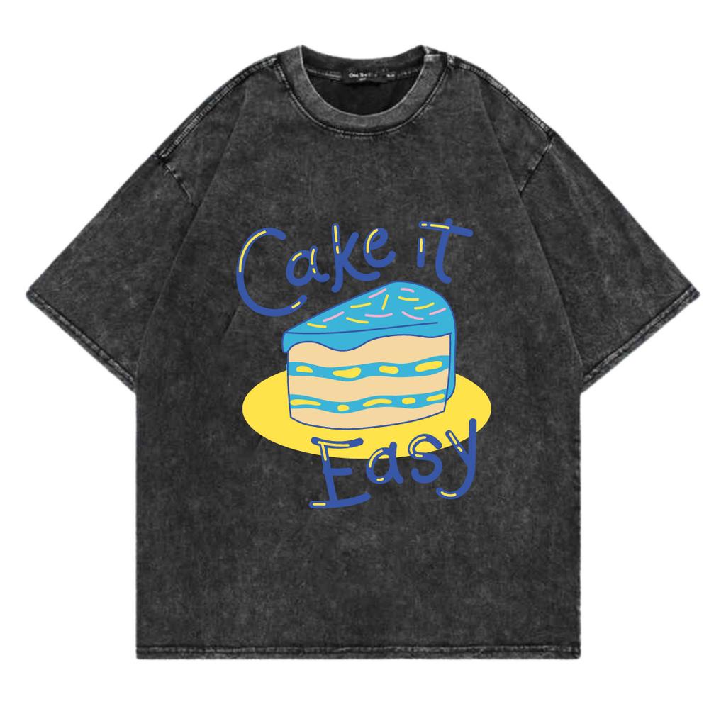 Kaos Oversize Wash Sablon Original Endrock Tema Grafik Cake it Easy