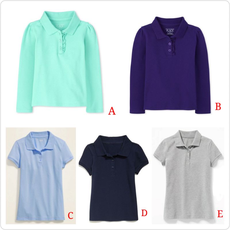 Kaos Polo Anak Perempuan PLACE OLD NAVY FADED GLORY 5 6 7 8 Tahun Bahan Lacoste Kode 127