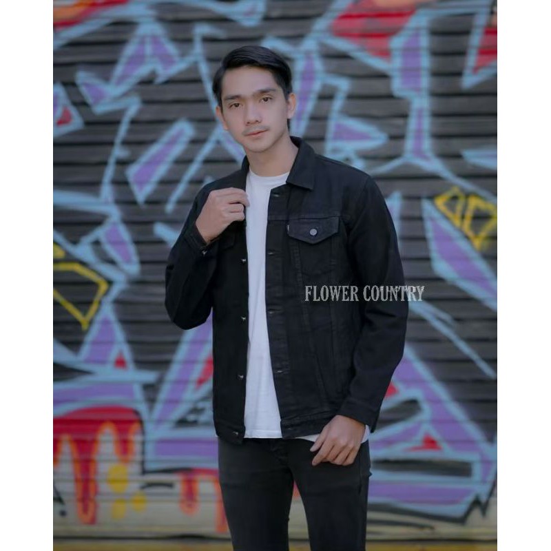 Jaket Jeans Denim Warna Pria Original Bahan Lembut Nyaman Tidak Lentur