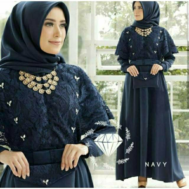 MAXY NADINE, VELVET BRUKAT, GAMIS HIJAB MUSLIM, DRESS