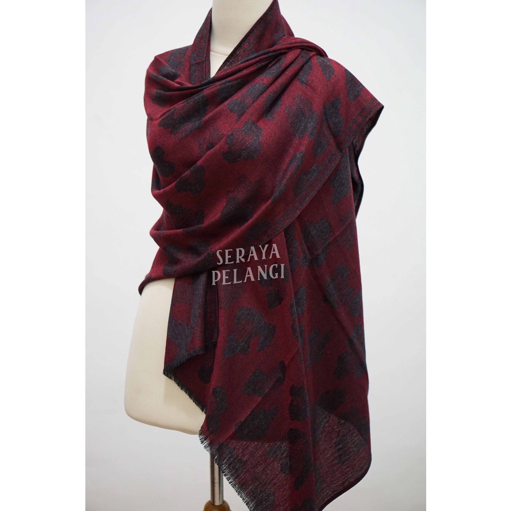 Pashmina Cashmere Motif A10 | Animal Print | Selendang | Scarf | Syal | Shawl | Pasmina | Souvenir | Hadiah Ulang Tahun | Birthday Gift | Aksesoris Fashion Wanita | Premium Import Quality | Grosir Murah