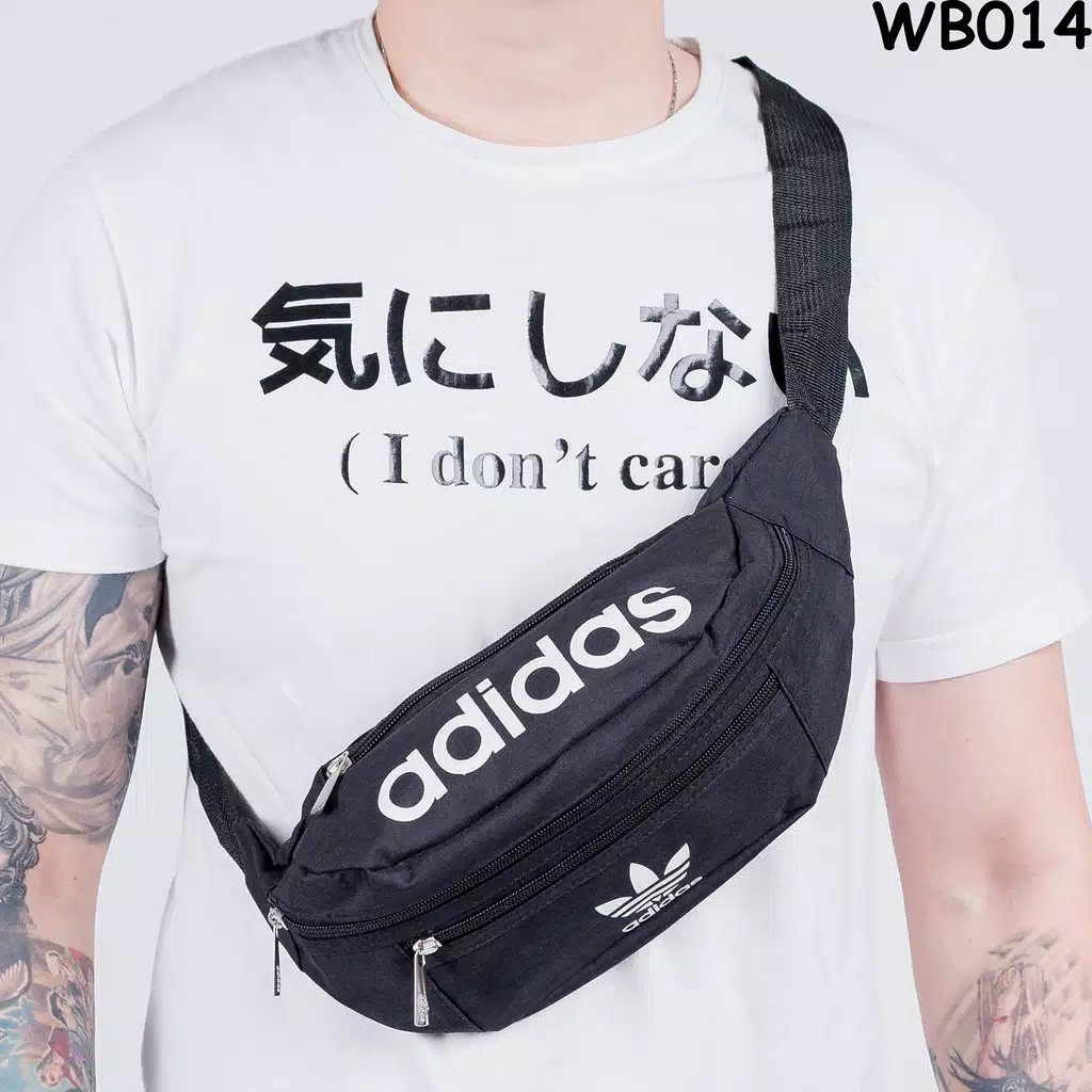 Tas Waistbag/pinggang pria ADIDAS kanvas import Hiqh Quality