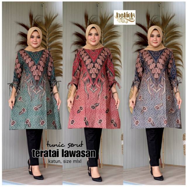 Tunik Serut Teratai Lawasan Murah