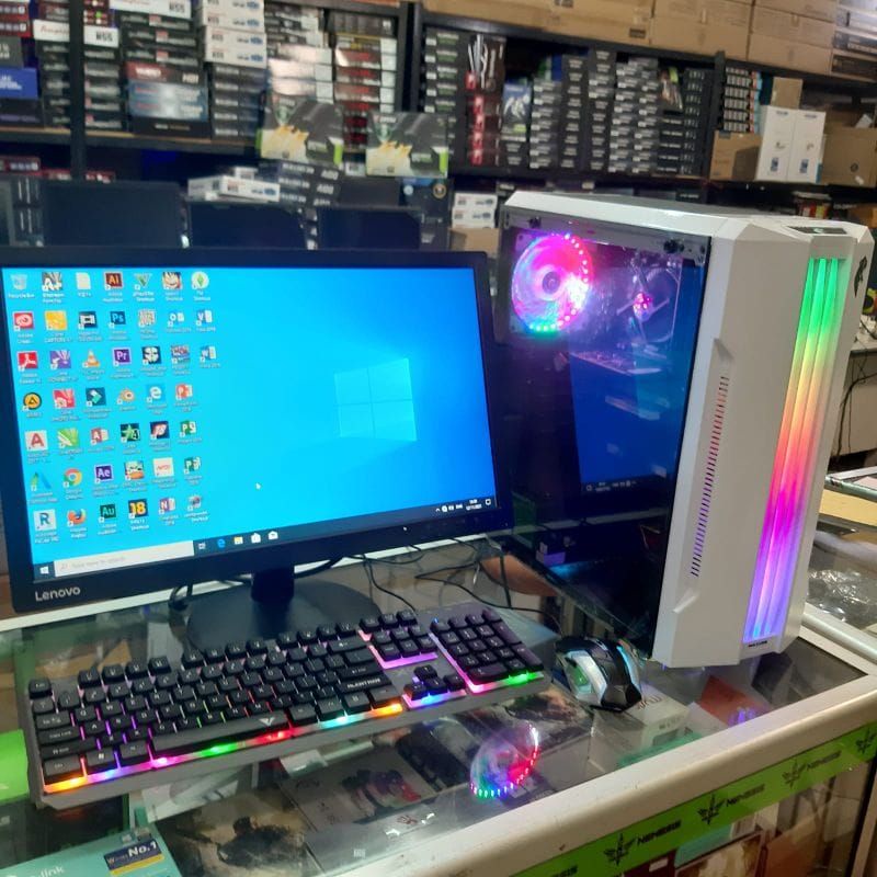 PC Gaming 1 Set intel i5 750 Ram 8GB Hdd 500GB LED 19 inch - komputer gaming full set murah desktop rakitan