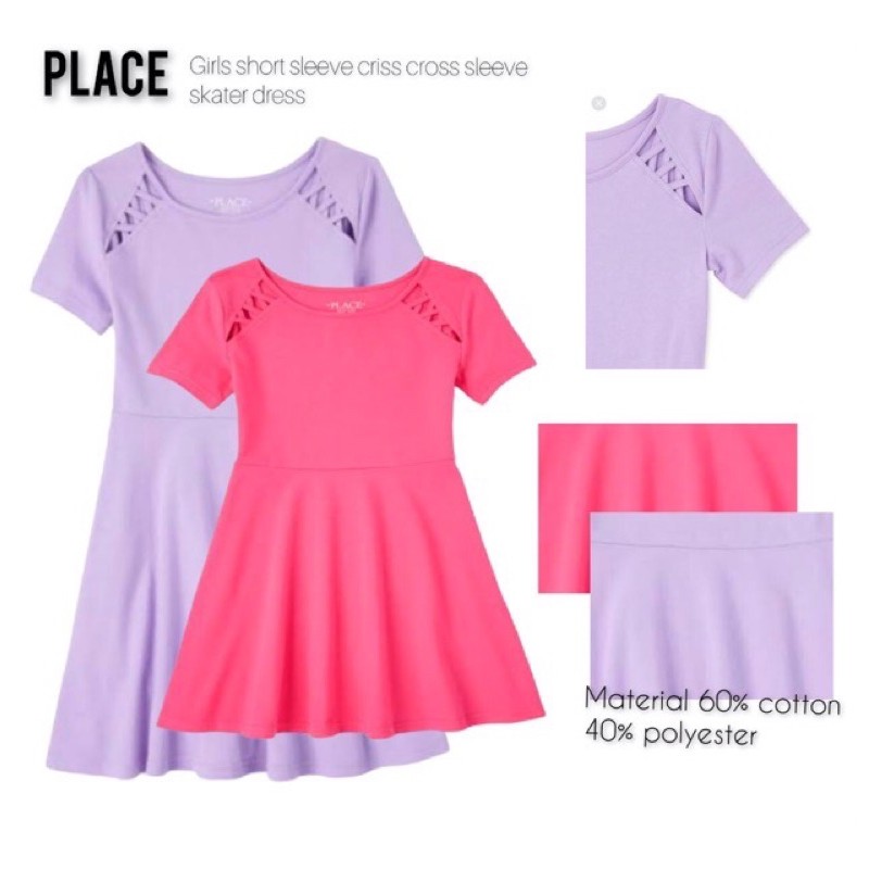 Place girls short sleeve skater dress