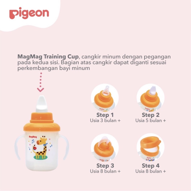 PIGEON Feeding Set with Training Cup System Ju Feeder 6+ Months 6 + Month BPA Free Set Peralatan Makan Bayi Besar Large Gift Kado Hadiah MPASI Bayi Baru Lahir Lahiran 6 Bulan