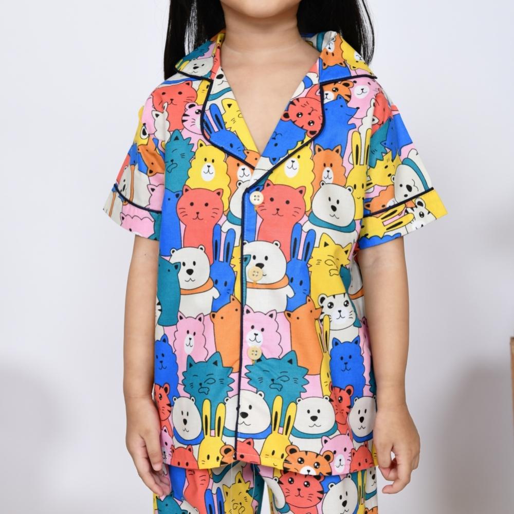 Nyenyak Piyama Anak Perempuan 4 - 6 Tahun / Setelan Baju Tidur Katun