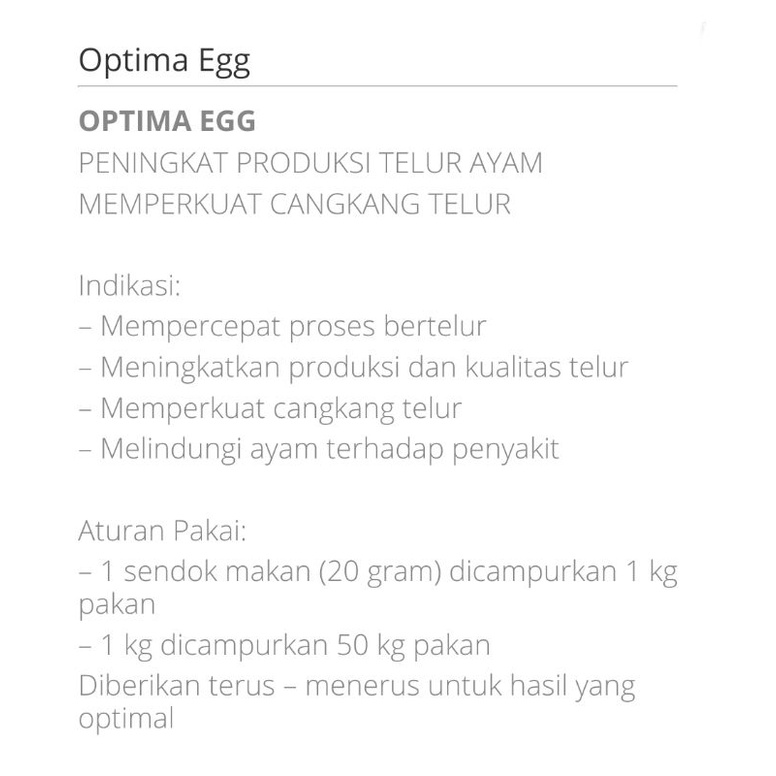 optima egg 1000 gram 1 kg-raid all meningkatkan produksi telur ayam