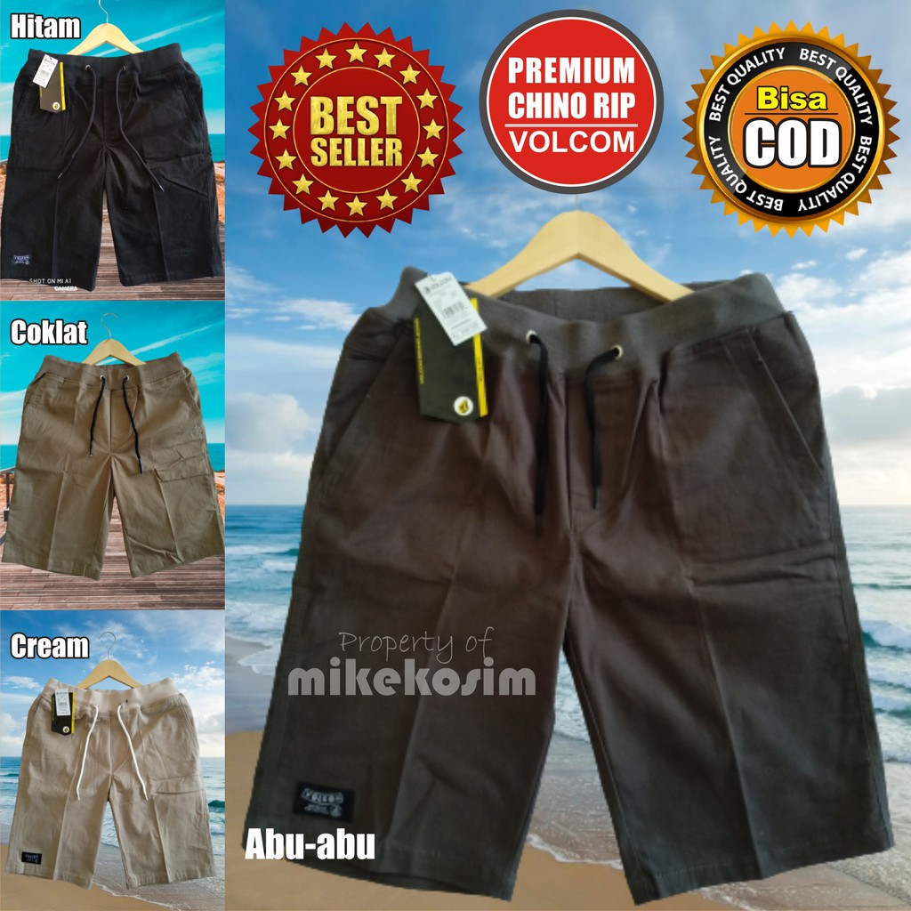 Celana Pendek Chino Pria Bahan Katun Melar Stretch Distro Sufing Jumbo Laki