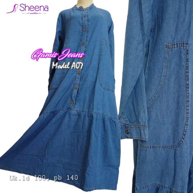 Geser Aneka Gamis Jeans Cantik Murah By Sheena Shopee Indonesia