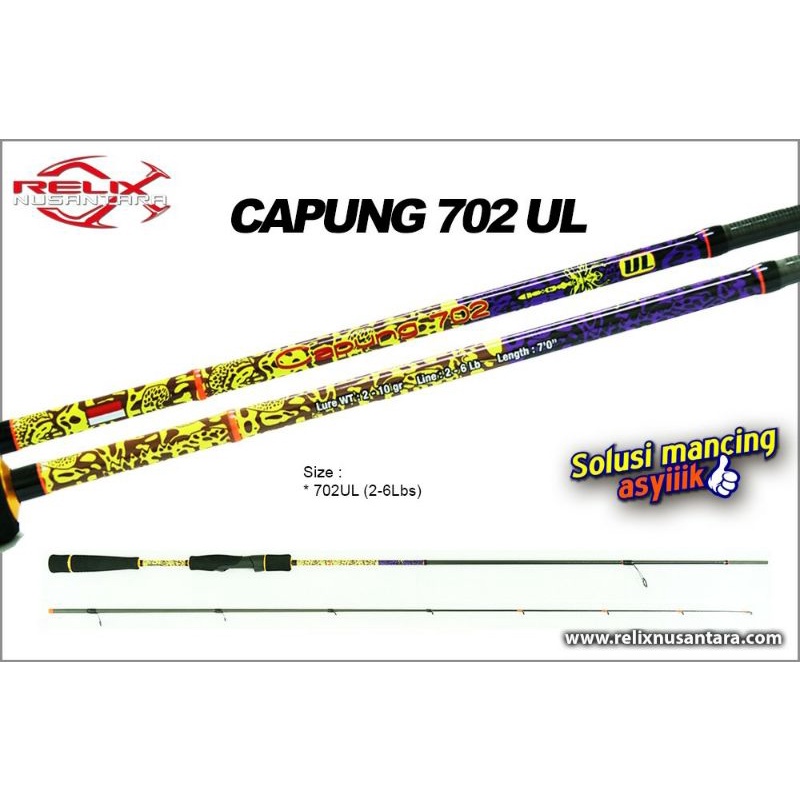 Rod UL RELIX NUSANTARA CAPUNG SE / 702UL / 210cm (Line Test 2-6lbs)