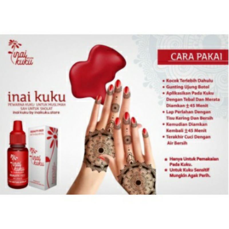 inai kuku pewarna kuku muslimah tahan lama warna on halal kutek