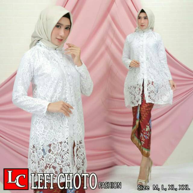 Setelan tunik kancing (tunik+rok plisket)