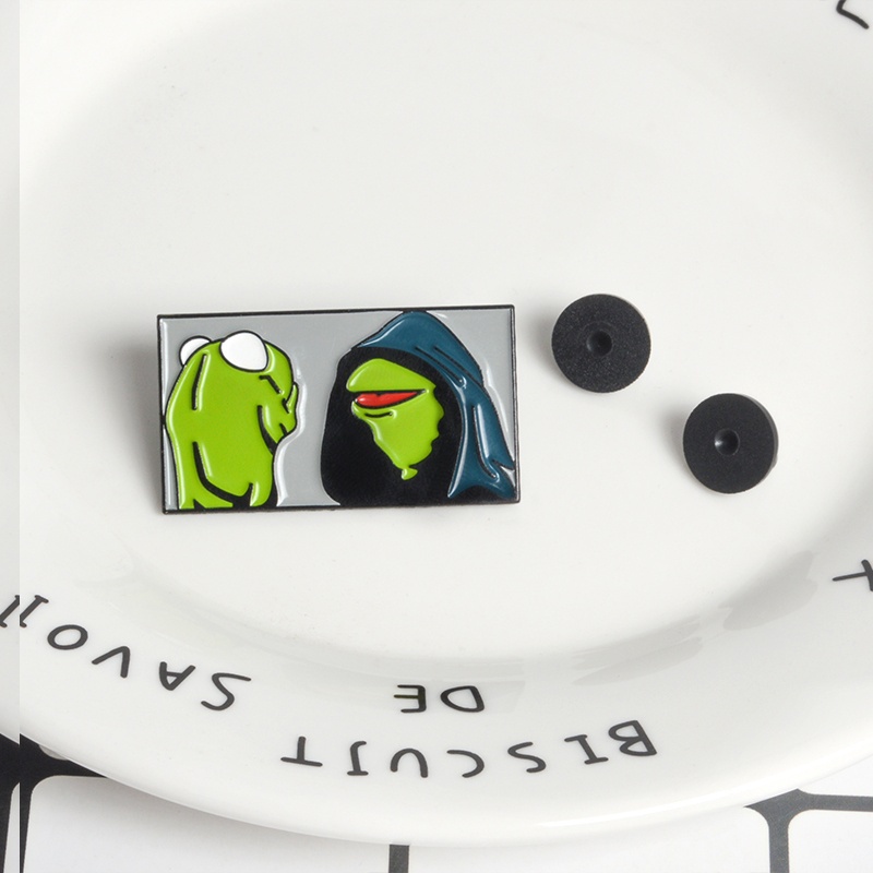 Inner Me Pin Bros enamel Bentuk Katak Kermit Bahan Metal