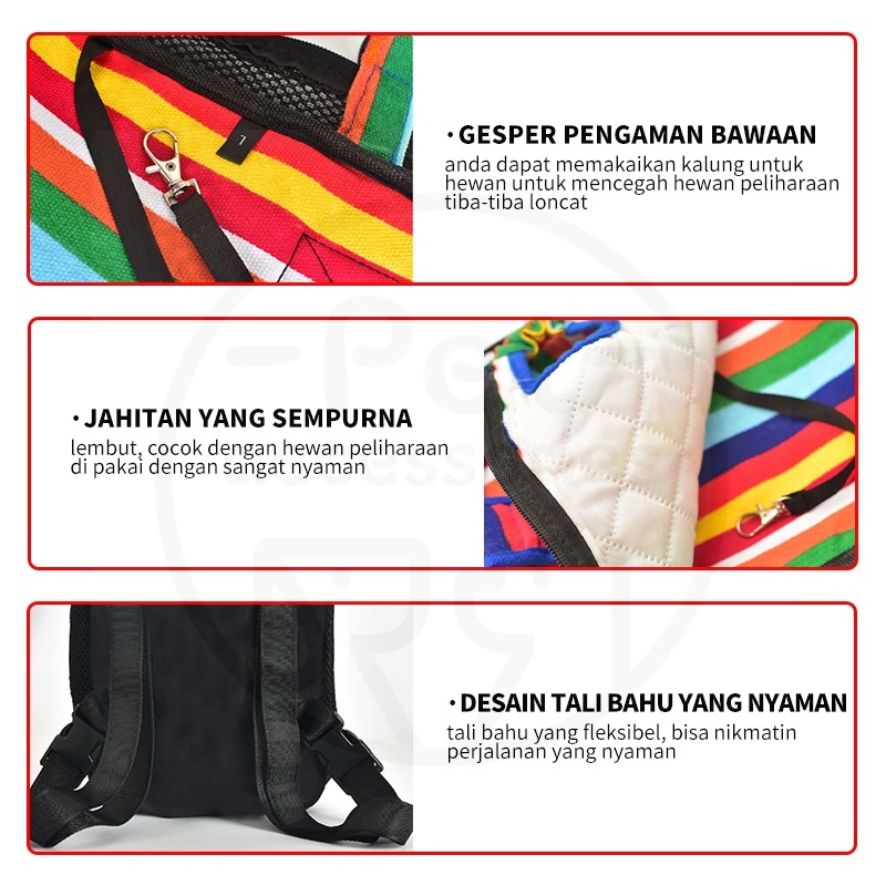 ransel hewan peliharaan yang ada siklus udaranya tanpa beban untuk perjalanan ransel dada hewan peliharaan bertali 2 ata