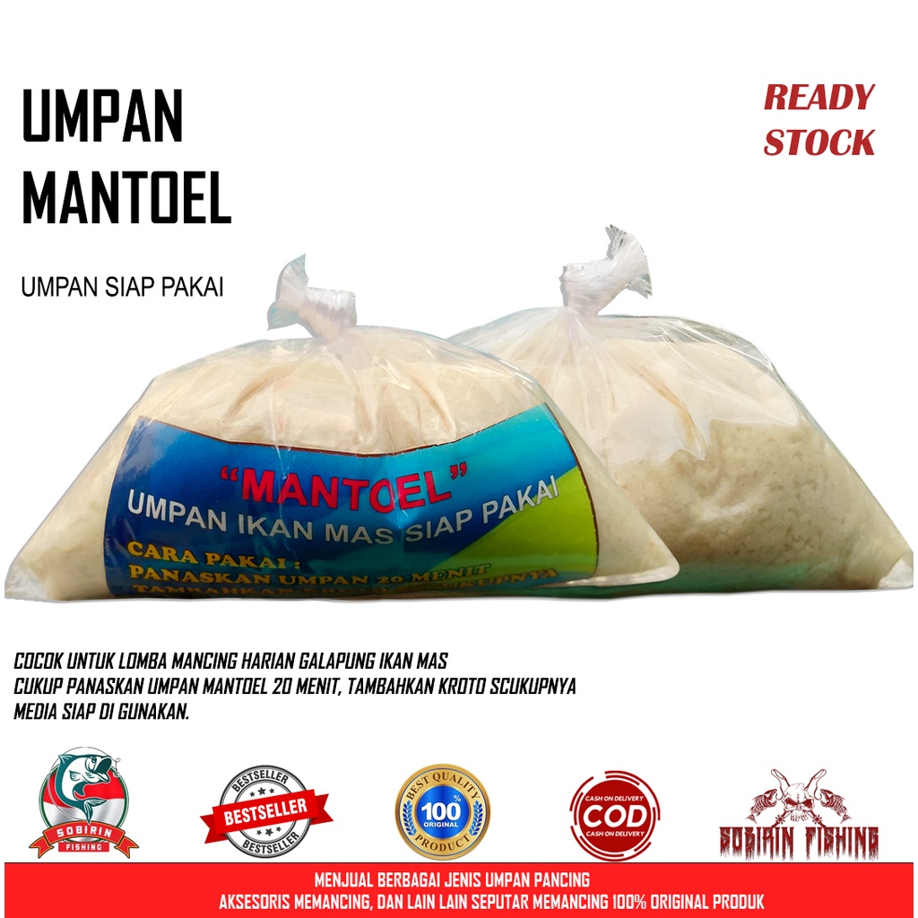 umpan ikan mas mantoel putih - umpan pancing ikan mas siap pakai