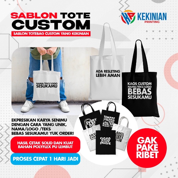 Totebag Sablon Custom / Tote Bag Aesthetic