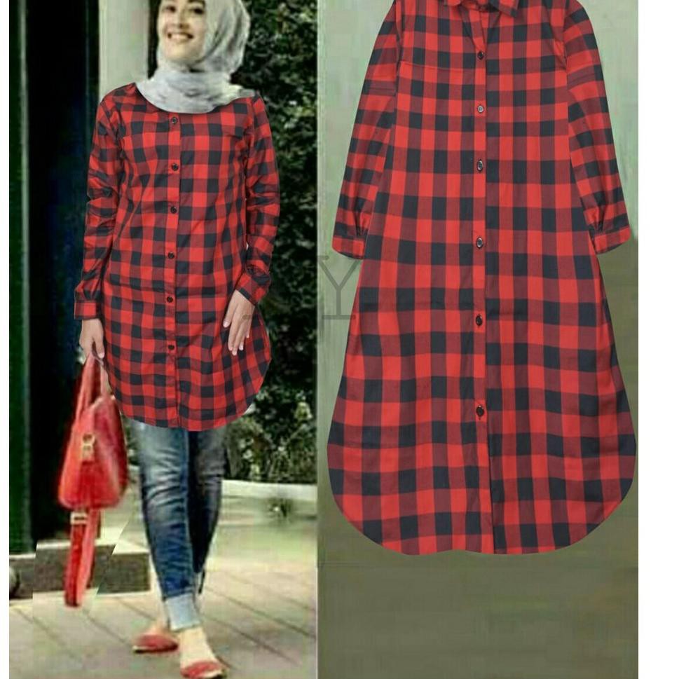 Sale TUNIK KOTAK/CATUR/2 WARNA/FASHION WANITA/KEMEJA TUNIK/BAJU  ,,
