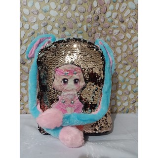  TAS  Ransel Bunny head LED  TAS  ANAK SEQUIN USAP KUPING 