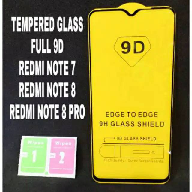 tempered glass Xiaomi Redmi note 8 pro note 9 pro note 7 pro anti gores kaca fullayar fullem