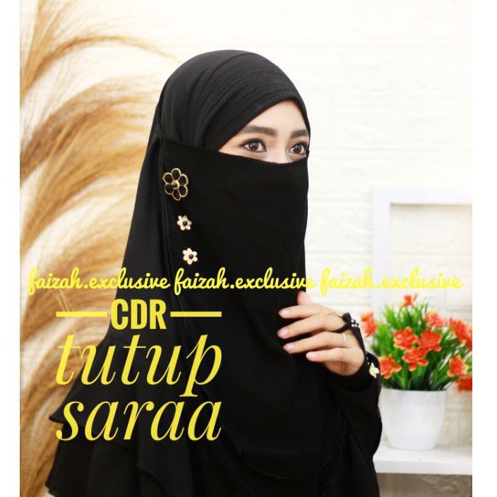 CADAR TUTUP SARAA CADAR TALI NIQOB BANDANA NIQAB KHIMAR TEMBORO