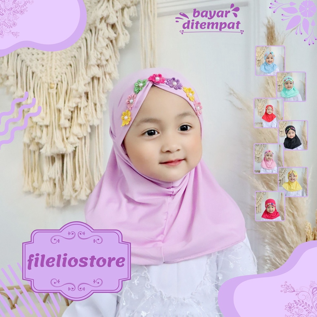 Jilbab Anak Bayi Perempuan Melati Rainbow / Hijab Anak Baby Lucu / Kerudung Anak Bayi