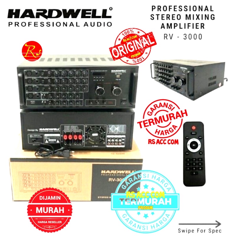 Power Amplifier Karaoke Hardwell RV 3000 Original Amplifier Hardwell PT