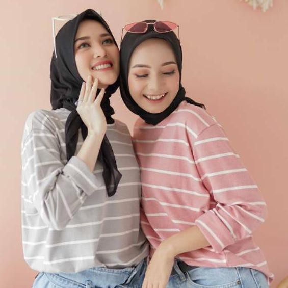 Terbaru - grosir_solo || KAOS SALUR PANJANG || BUBLE STRIPE TOP terlaris