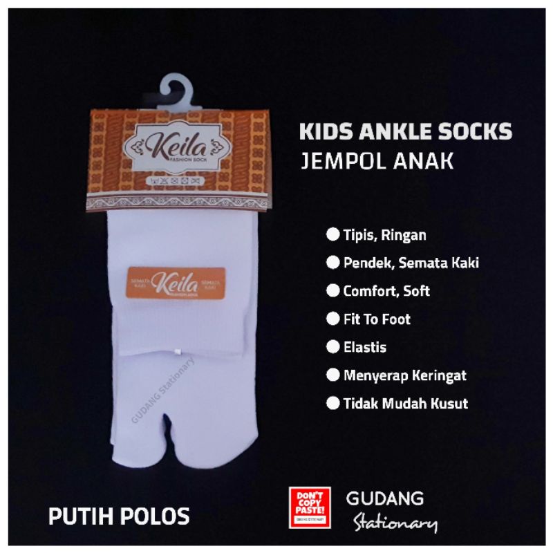 Kaos Kaki Jempol Pendek Ankle Anak Putih