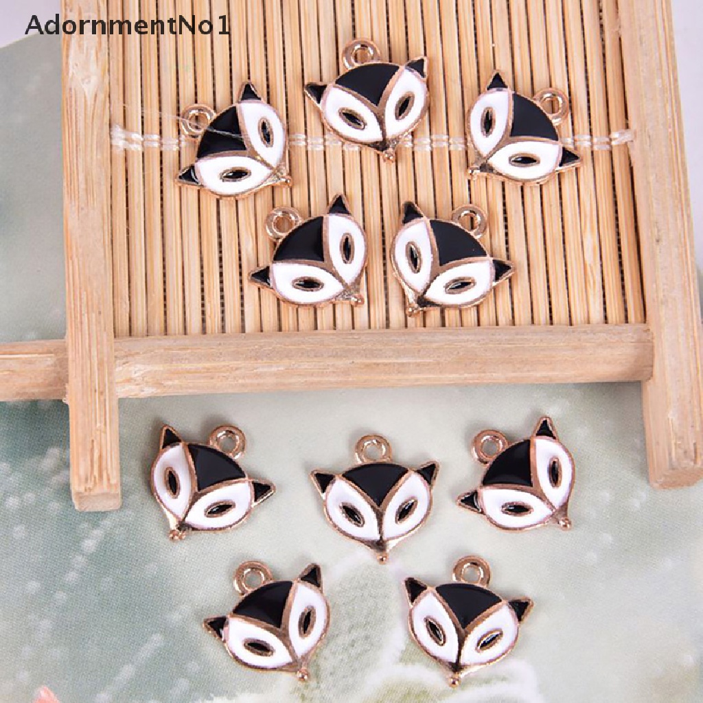 (AdornmentNo1) 10pcs / Set Liontin Bahan Alloy Desain Rubah / Kelinci Enamel Untuk Membuat Perhiasan DIY