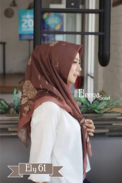 HIJAB SEGIEMPAT MOTIF ELY 61 || Eleeya Scarf