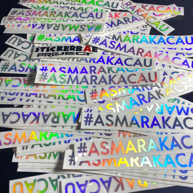 Stiker asmarakacau stiker cutting viral #ASAMARAKACAU termurah bahan anti air