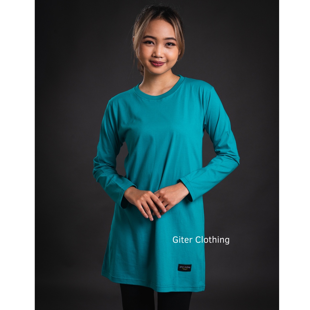 Kaos tunik - Giter Clothing - atasan wanita - kaos polos oversize - kaos wanita lengan panjang tunik muslimah