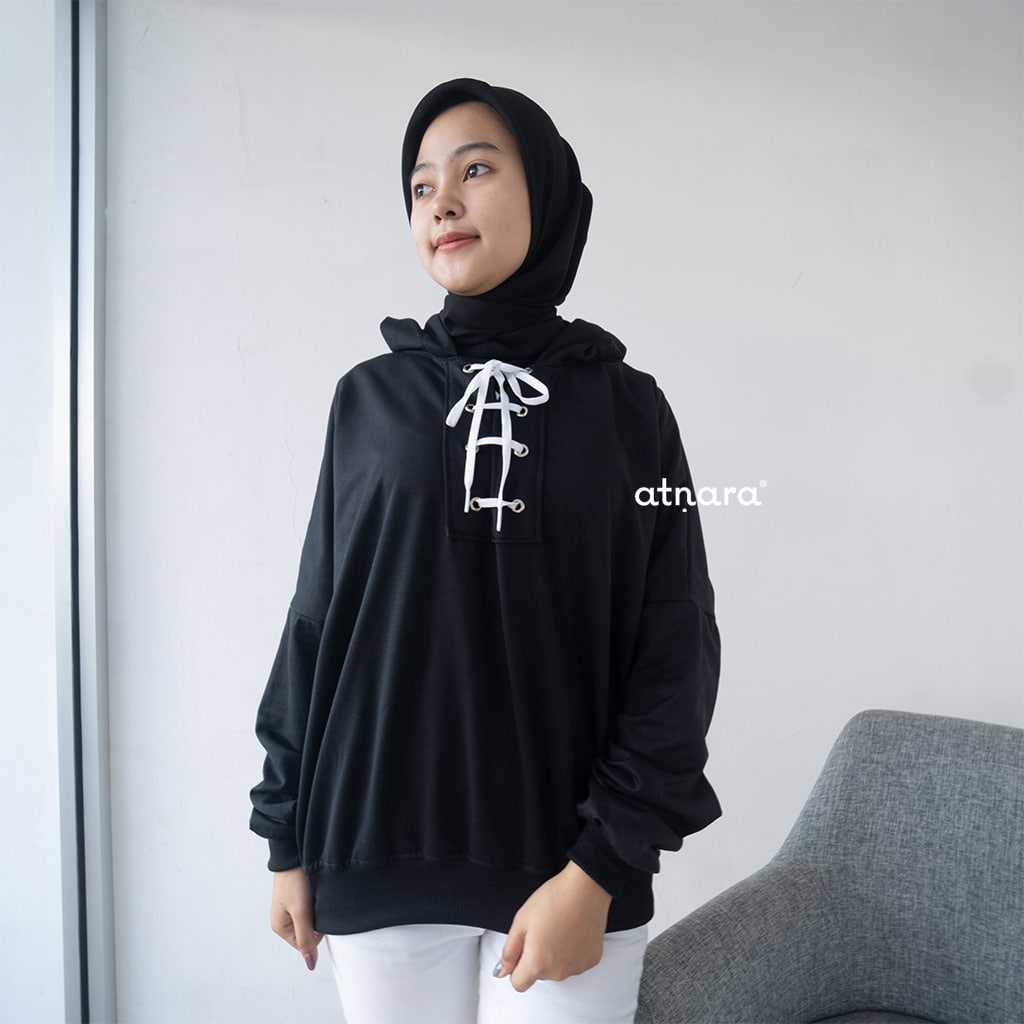 Nara Grosir - Cross Rope Hodie l Sweater Polos l Sweater Wanita Terbaru
