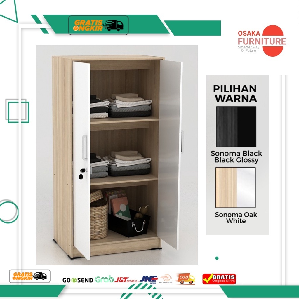 Osaka - Lemari Pakaian Minimalis - Lemari Pakaian kecil 2 Pintu